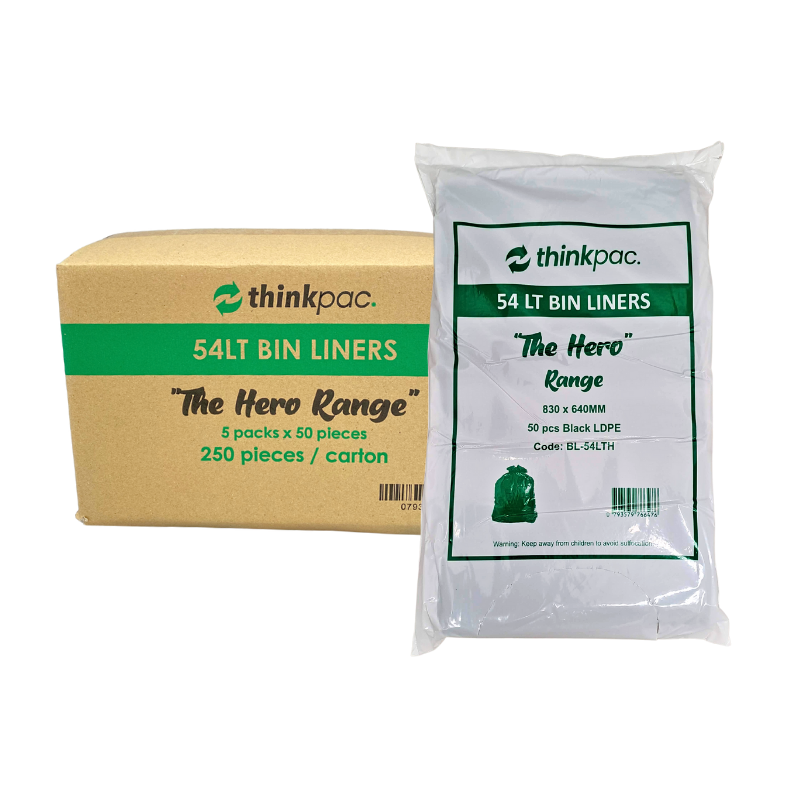 Bin Liner 54lt - HD 850x640mm - Black 50x5P