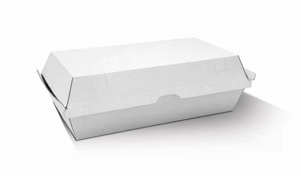 Corrugated Large - Snack Box 205x106x76mm - White - 50x4P