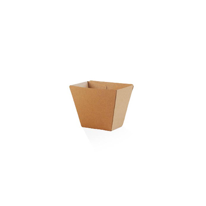 Chip Cups - Corrugated Fluted Board 70x45x90mm - Plain Brown - 100x5P