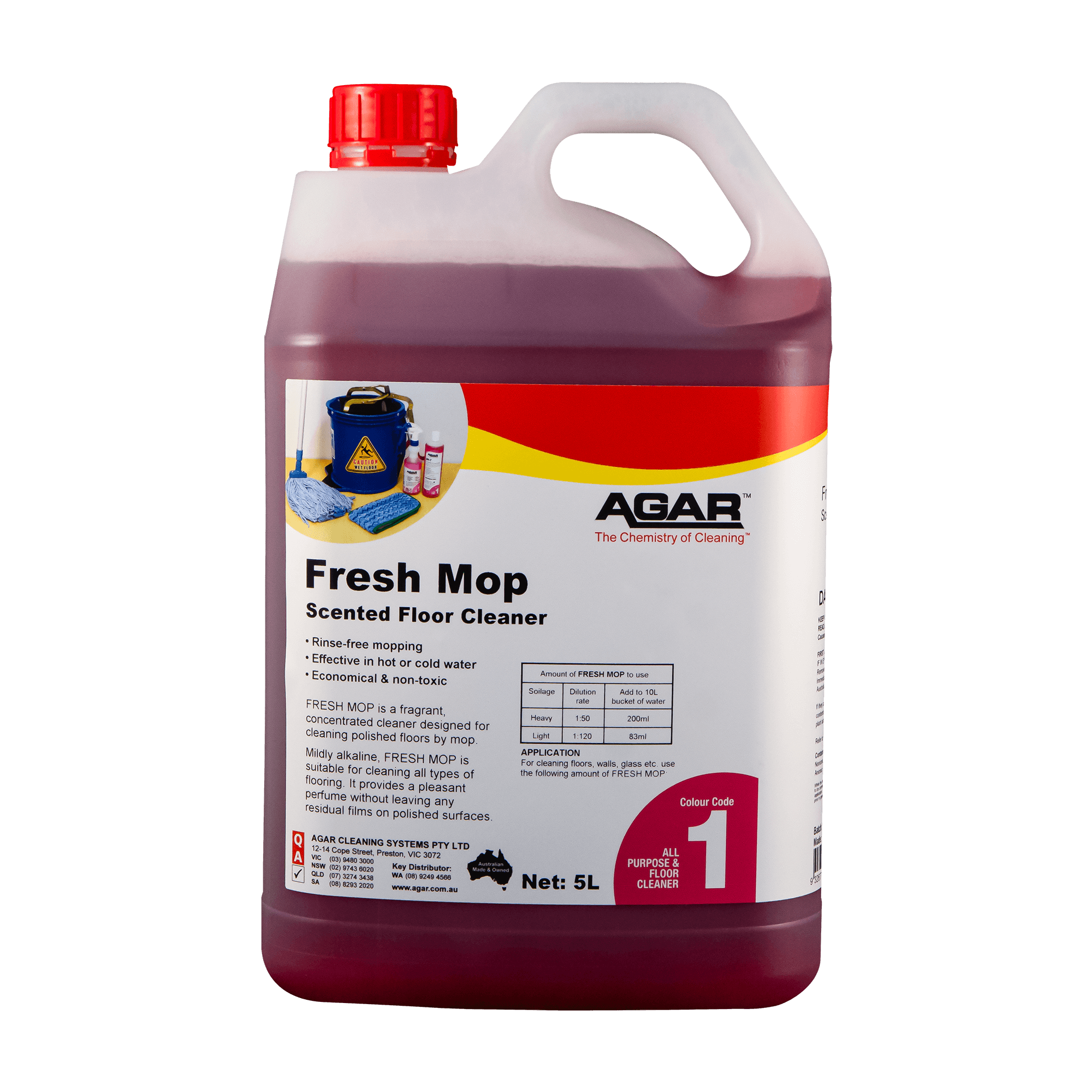 Floor Cleaner - Agar Fresh Mop - Red 5lt