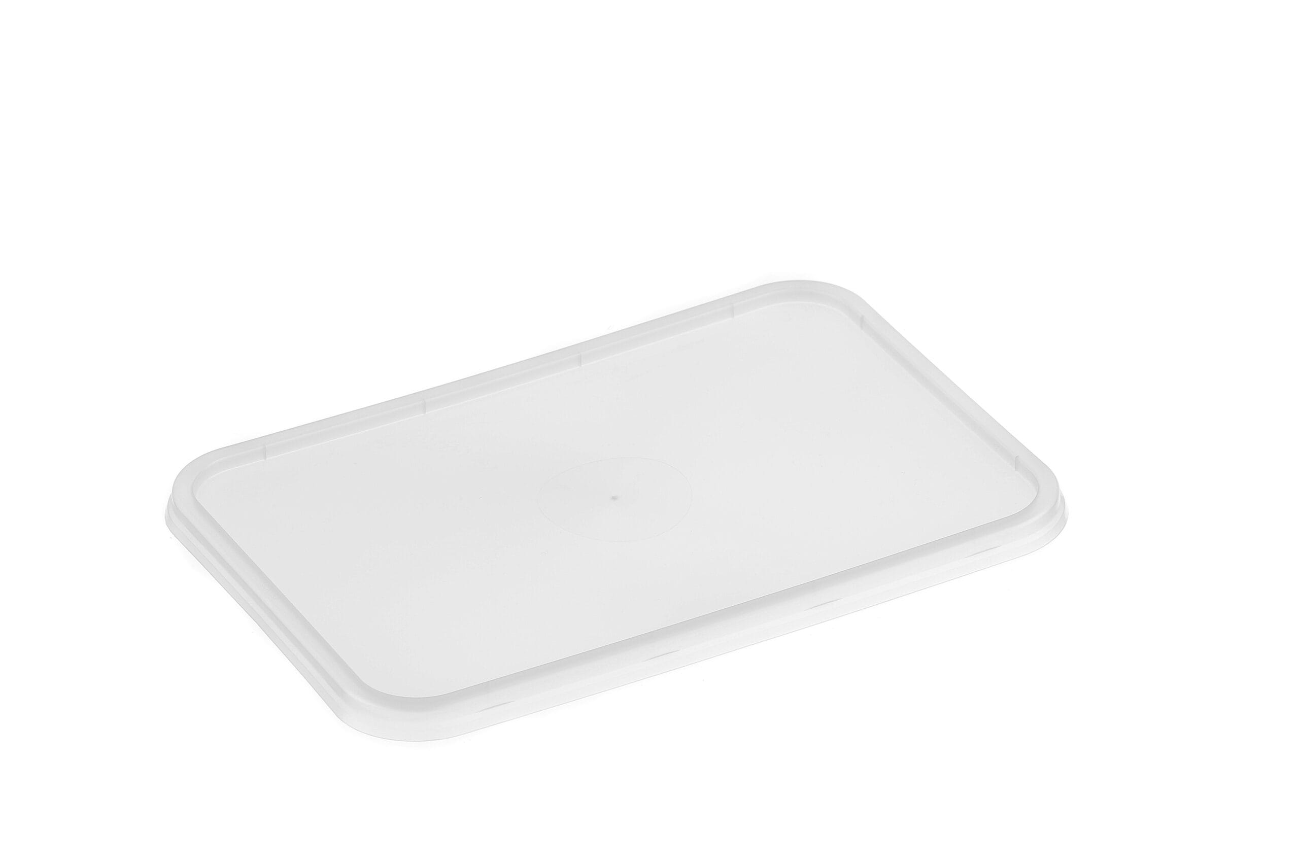 Rectangular Flat Lid - Plastic 178x123x7.5mm/Suit 500-1000  - Clear 50x10P