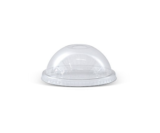 98mm PET Dome Lid Large - Die-Cut Hole- - Clear 100x10P
