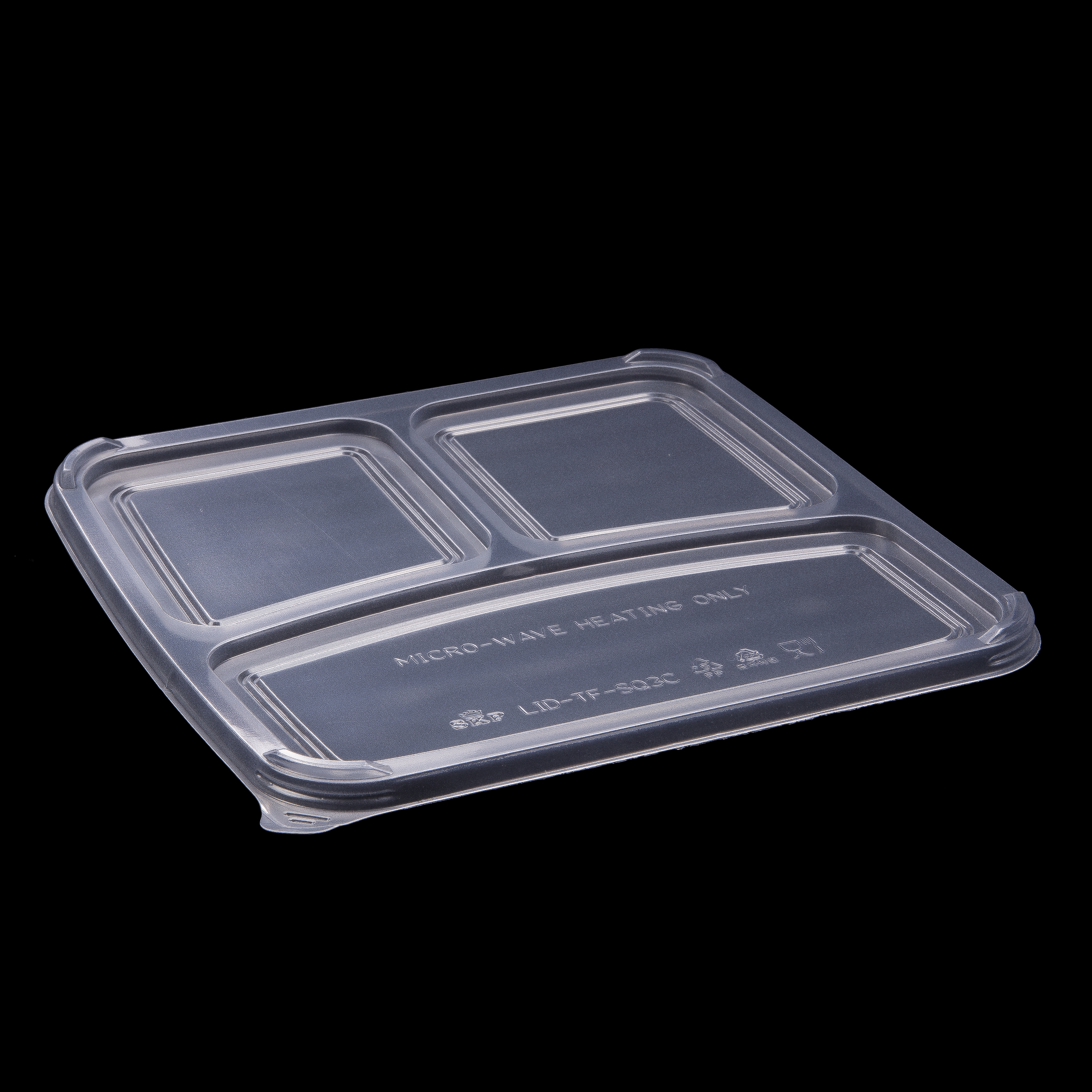 Square Lid suit 3-Compartment Container Lid - Premium