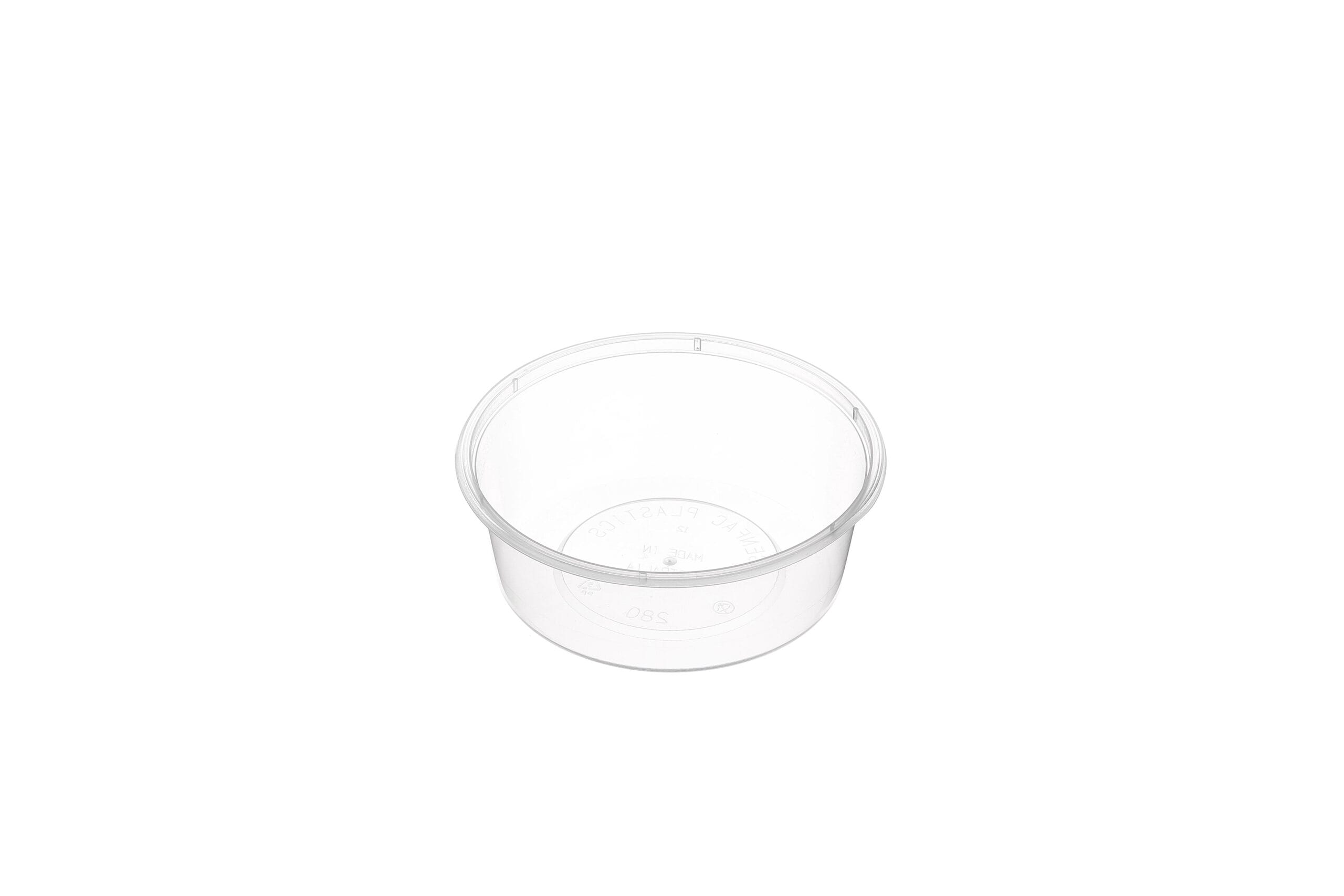 Round Container 280ml - Plastic 117.5x40mm - Clear 50x20P
