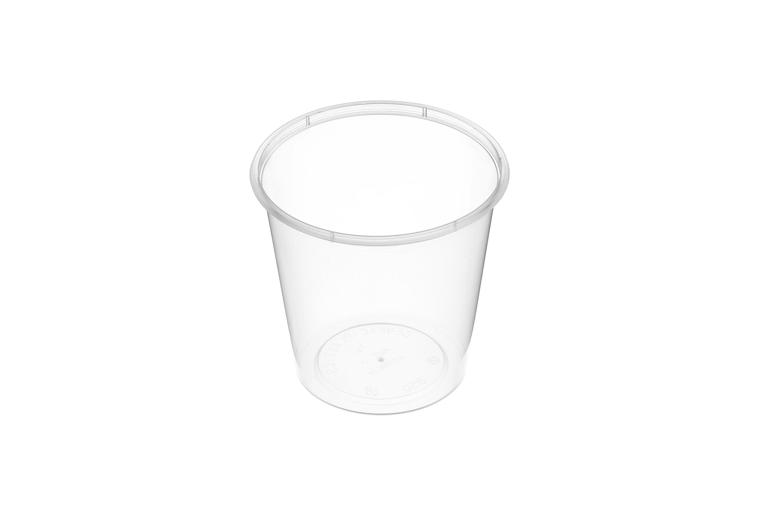 Round Container 850ml - Plastic 117.5x112mm - Clear 50x10P
