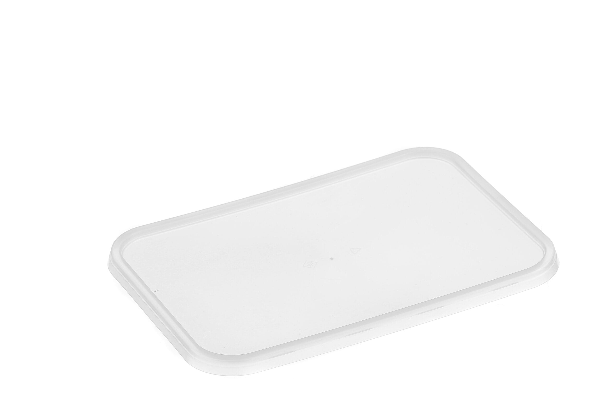 Ribbed Rectangular Lid - Freezer Container 185x125x7.5mm - Natural 50x10P