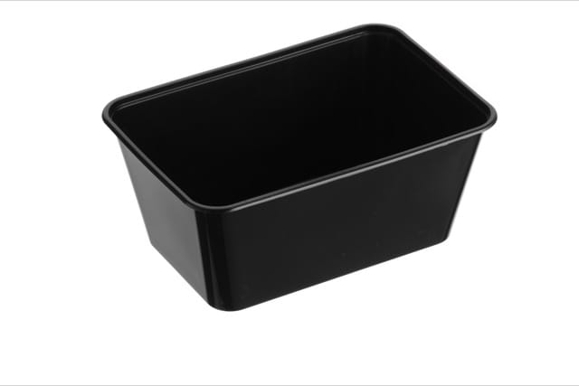 Rectangular Container 1000ml - Plastic 175x118x76mm - Black 50x10P