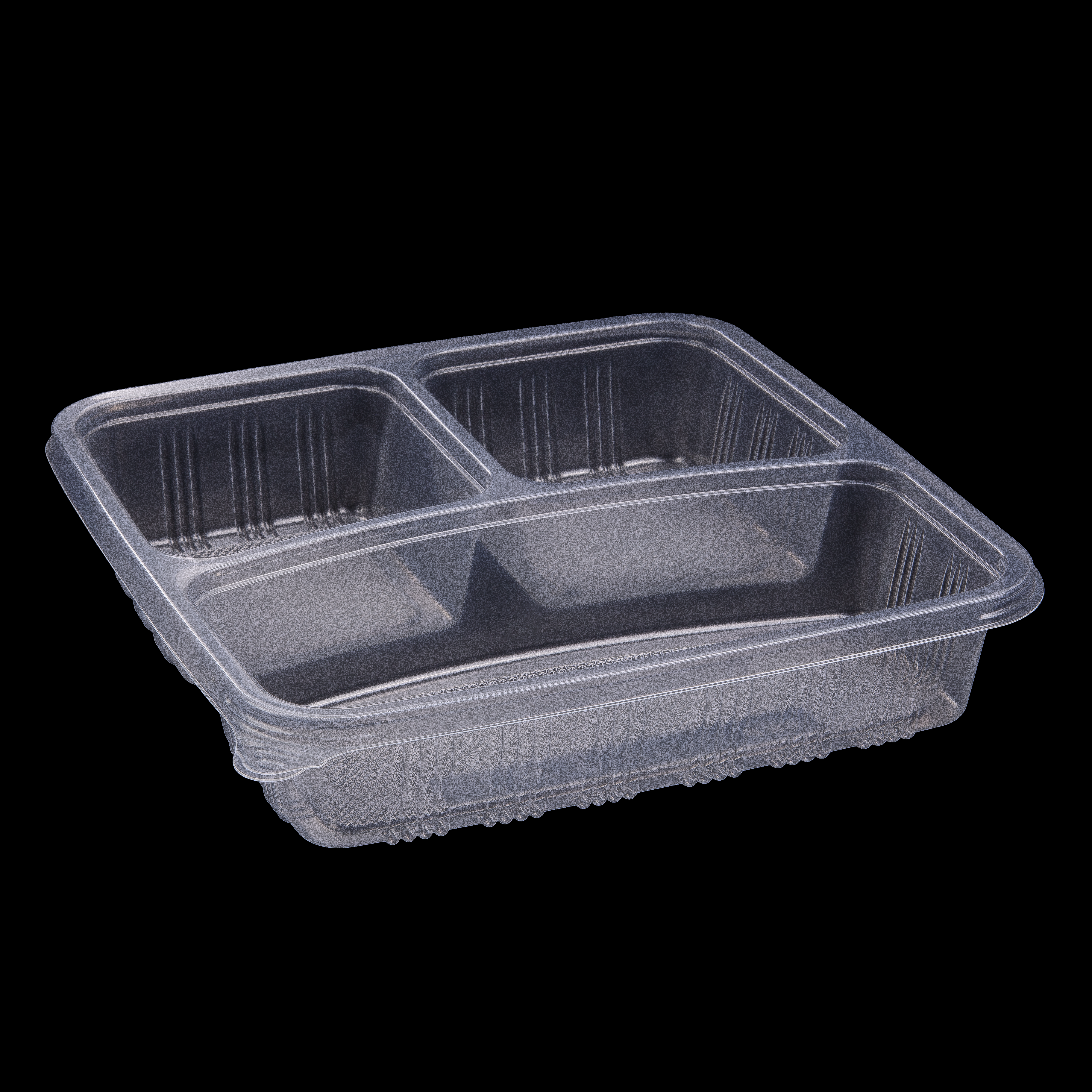 Square 3-Compartment Container - Premium Clear 300s