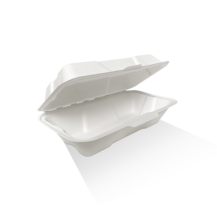 Sugarcane Clamshell 8.5x5x3/214.8x130x75mm - White 50x8P