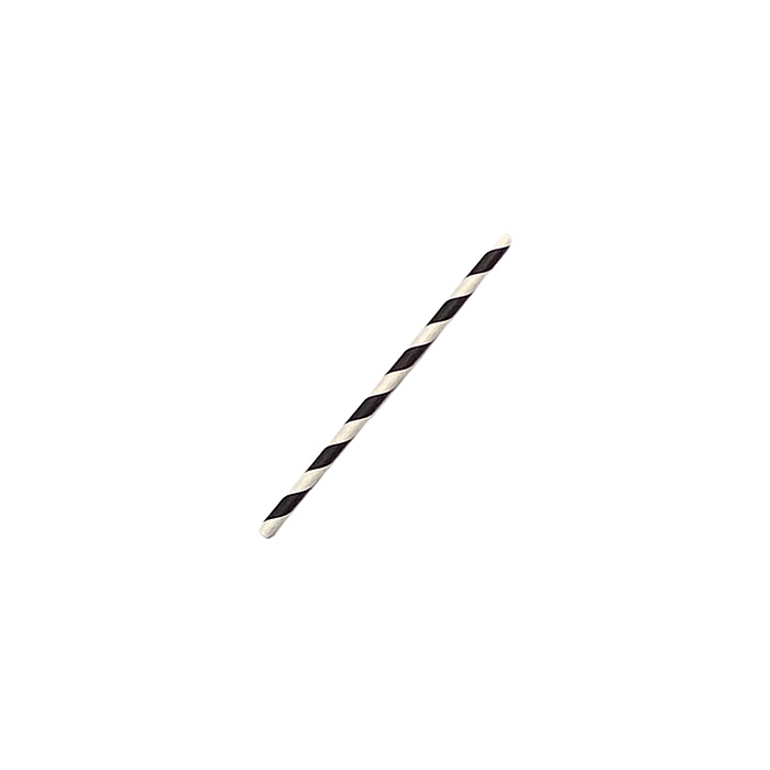 Cocktail Straw Paper 5.5x120mm - Black Stripe 250x10P