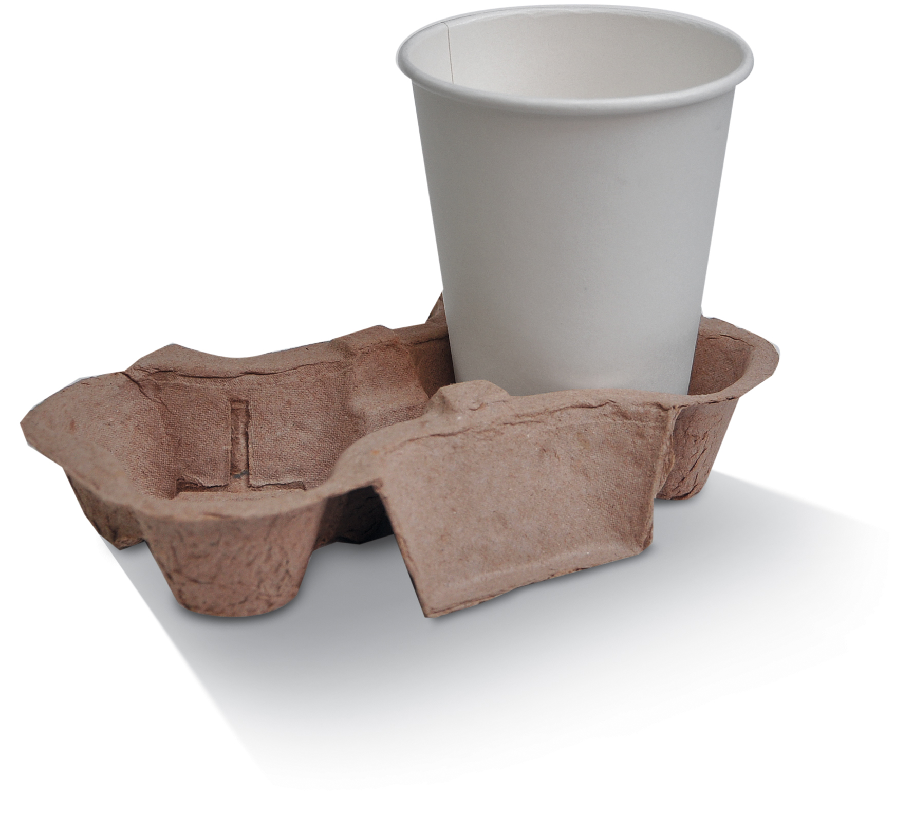 Drink Trays 2 Cup Egg Board 225x115x45mm - Brown 50x4P
