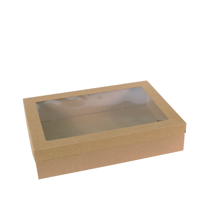 Square Tray Lid - Small No.5 - 229x228x30mm - Catering PET Window Brown 100s