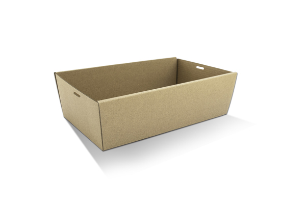 Rectangle Tray Medium 360x255x80mm - Corrugated Catering Brown 50s