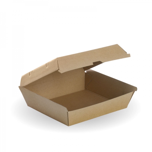 Dinner 178x160x80mm - Snack Box Fluted Board - Corrugated Brown 50x3P