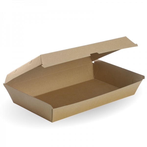 Family 290x170x85mm - Snack Box Fluted Board - Corrugated Brown 50x2P