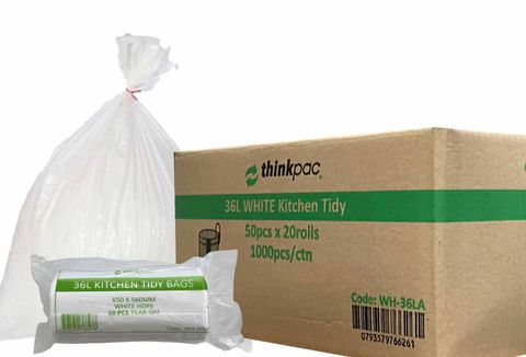Bin Liner 36lt - 700x590mm - White 50x20P