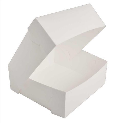 Milkboard Cake Boxes 9x9x4 (230x230x100mm) - White 100s