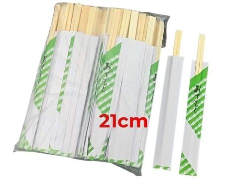 Chopsticks 21cm Half Paper - Bamboo 100s X 20p