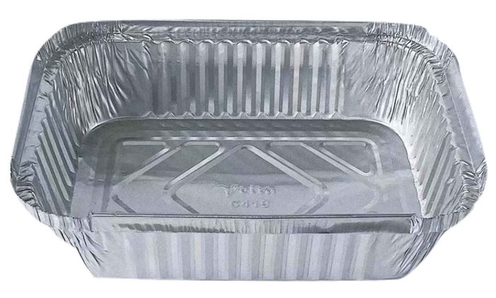 ** Rectangular Foil Container 990ml/40oz - 195x143x48mm - Silver 100x5P
