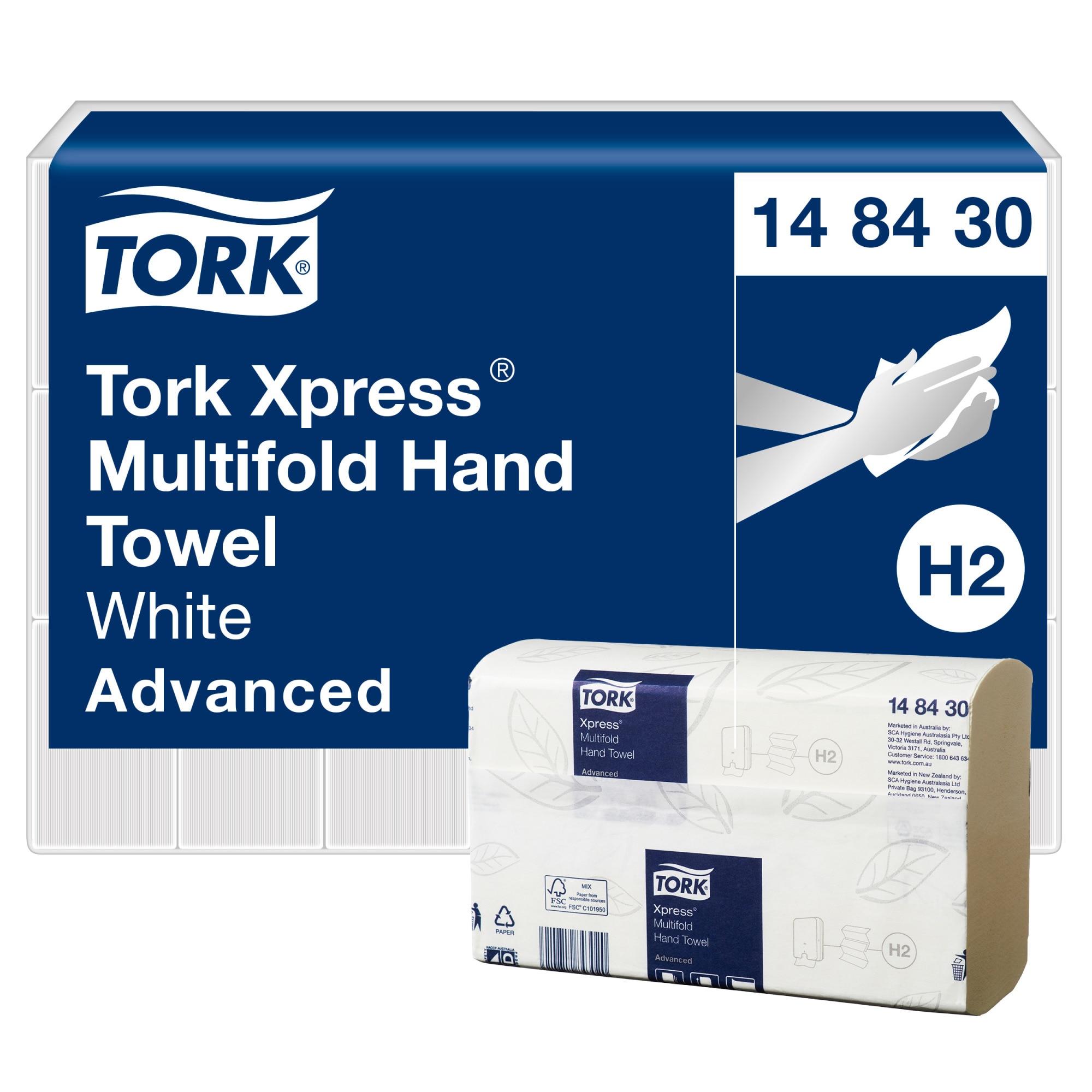 Xpress HPT 1ply x 240x210mm x 185s - Bundle 21P - Tork H2