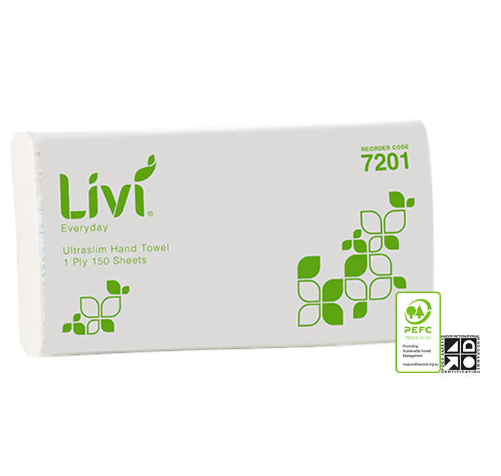 Ultraslim HPT 1ply x 230x240mm x 150s - Carton 16P - Livi Basics
