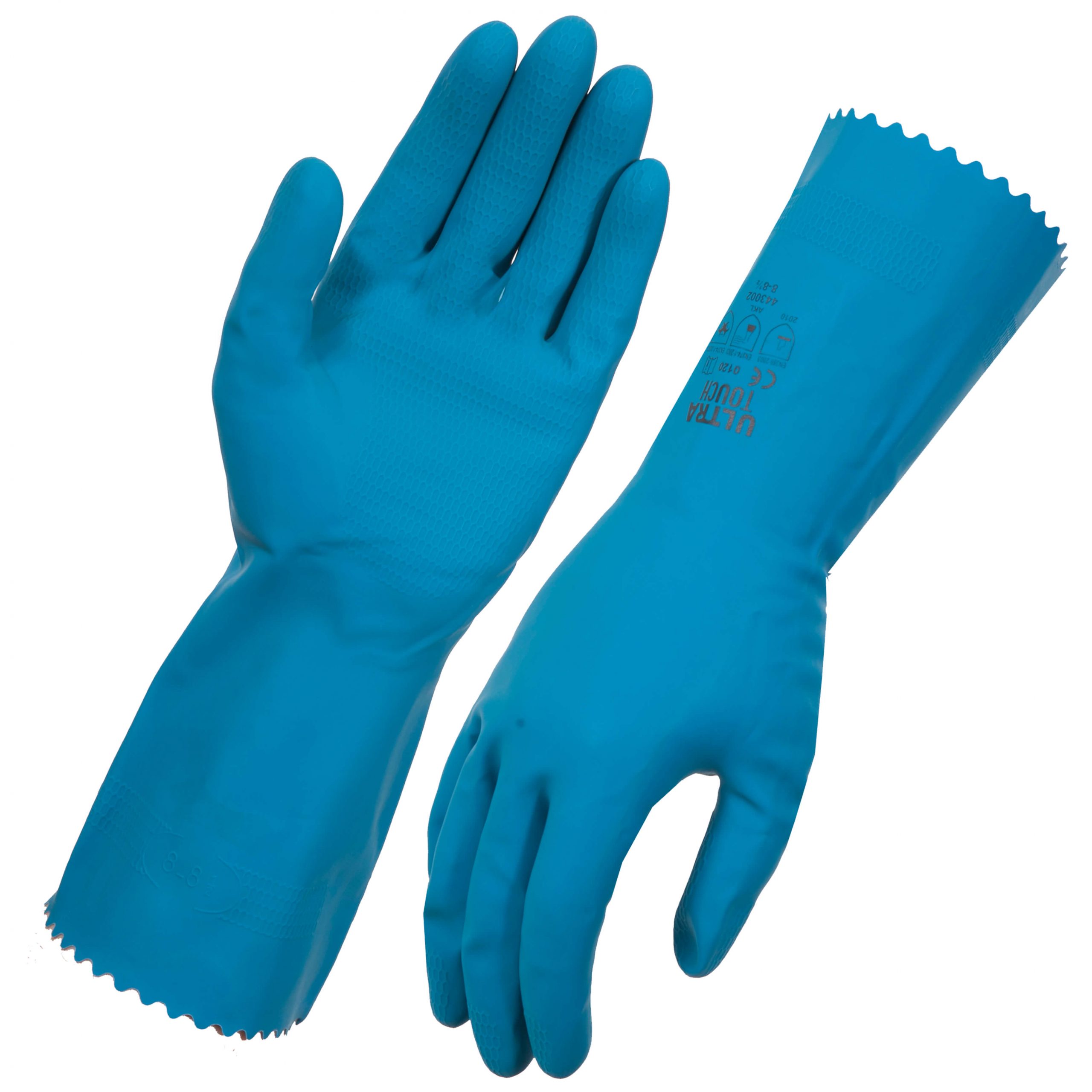 Gloves - Rubber - Large - Blue Silverlined Gloves- 12P